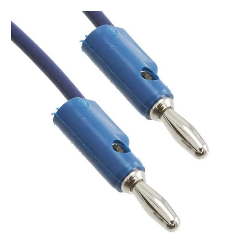 Multi-Stacking Banana Plug Patch Cord, 18", Blue